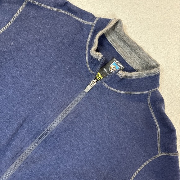 Kuhl Other - Kuhl Mens Large (Medium) Blue 100%‎ Merino Wool Full Zip Sweater Hiking Outdoor